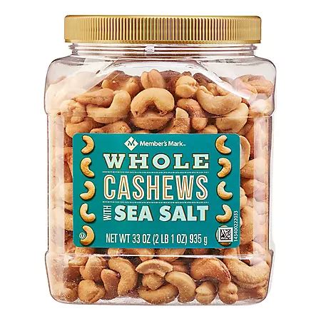Member's Mark Unsalted Whole Cashews also contain the antioxidants lutein and zeaxanthin. . Sams club cashews